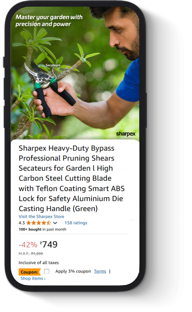 Sharpx Heavy duty Bypass Professtional Pruning Shears Secateurs for Garden